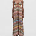 Abstract print spaghetti strap maxi dress
