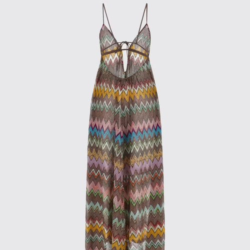 Abstract print spaghetti strap maxi dress