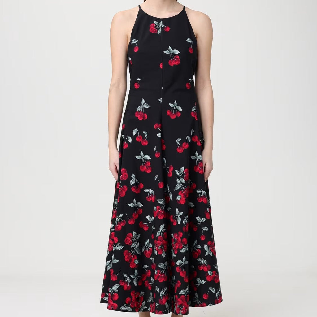 Black sleeveless midi dress