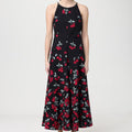 Black sleeveless midi dress