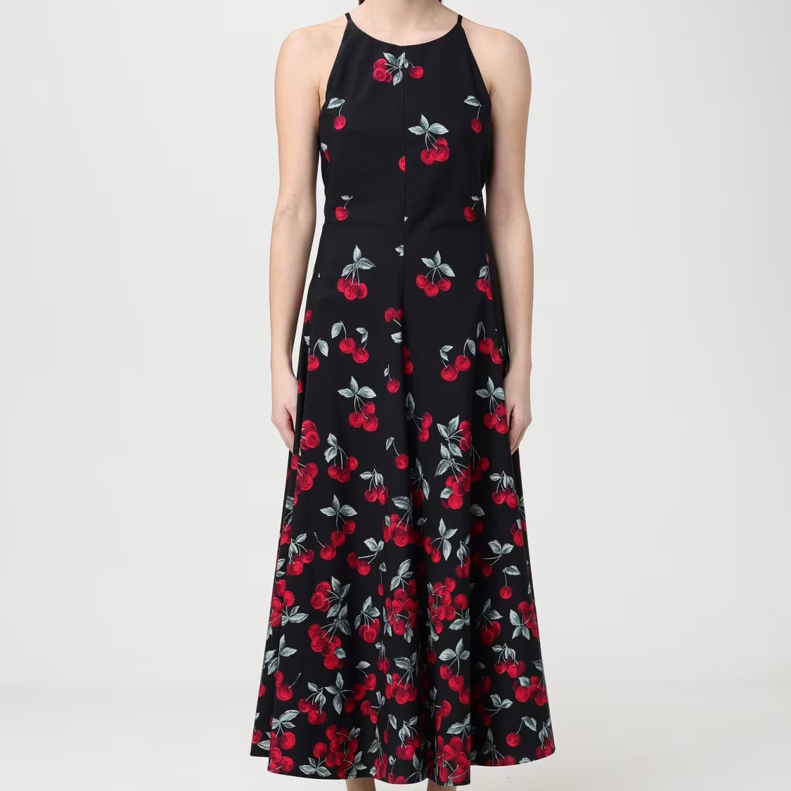 Black sleeveless midi dress