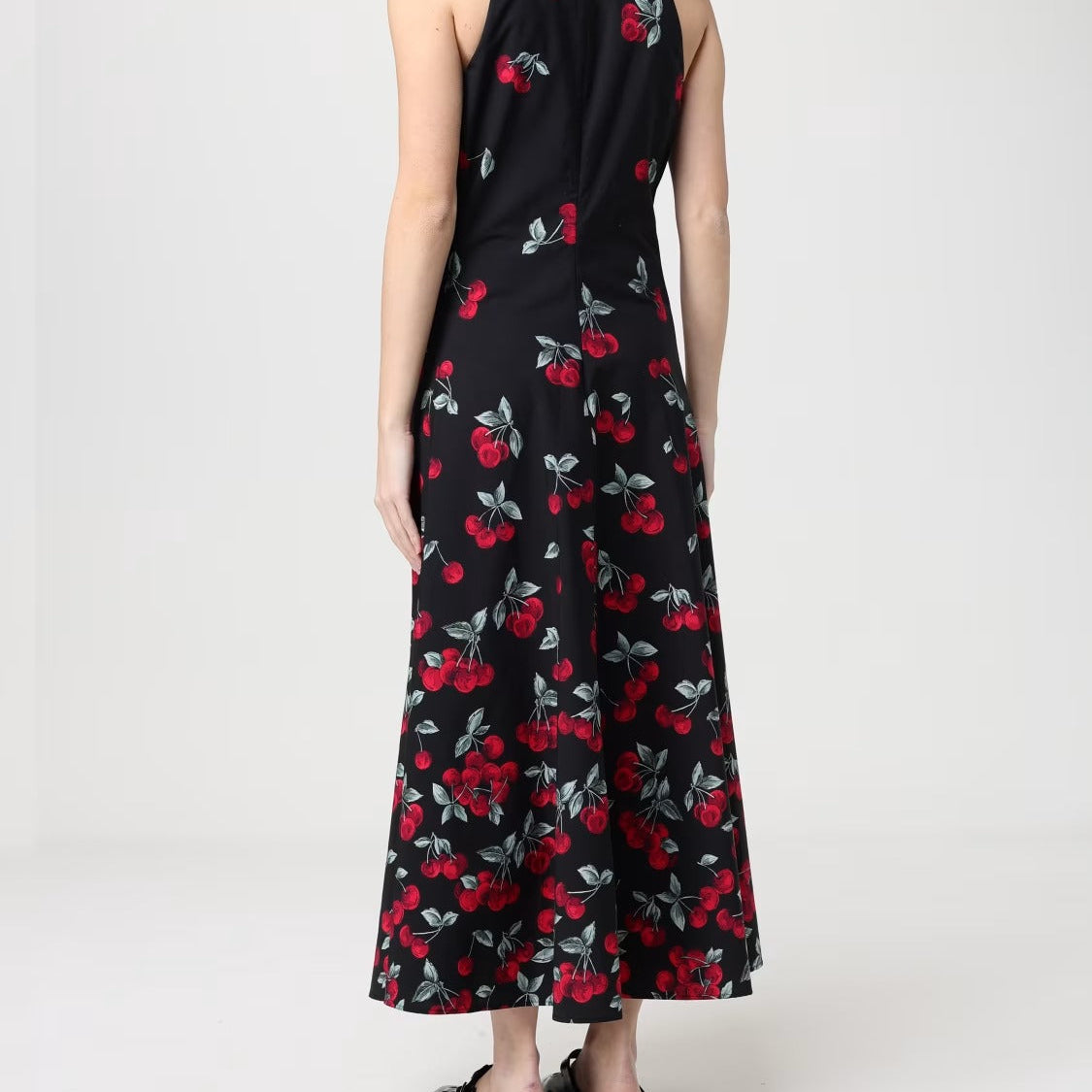 Black sleeveless midi dress