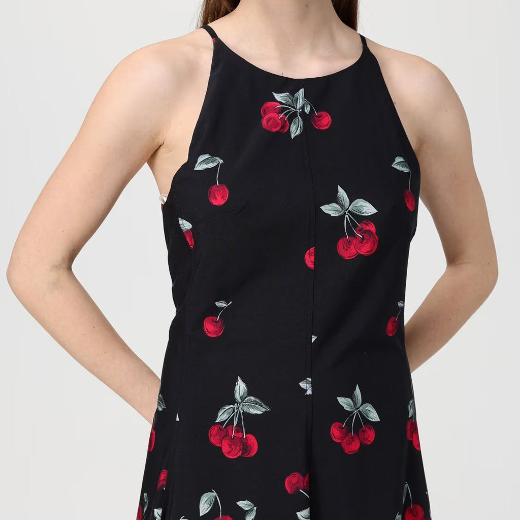 Black sleeveless midi dress