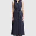 Sleeveless belted maxi dress