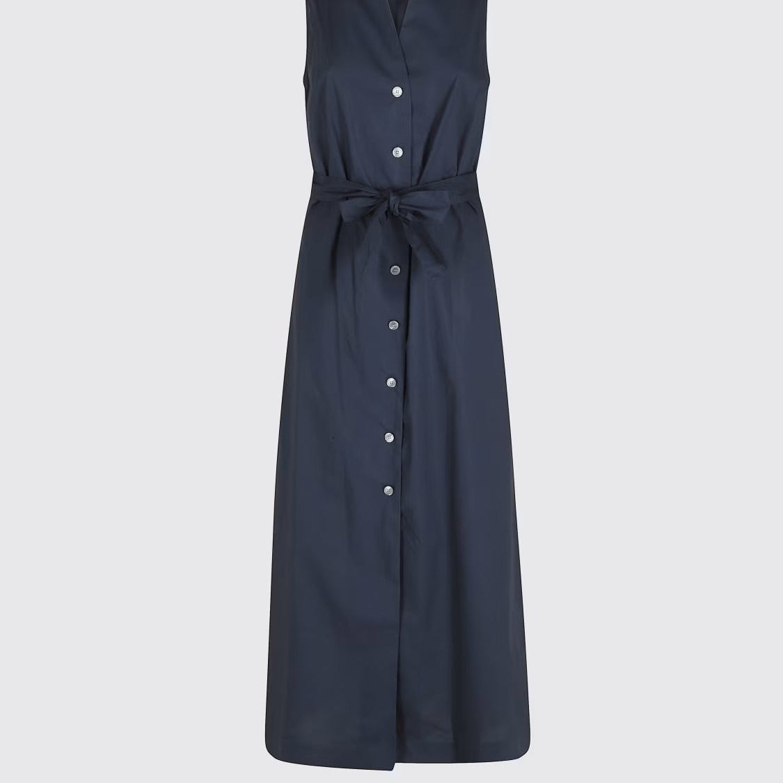Sleeveless belted maxi dress