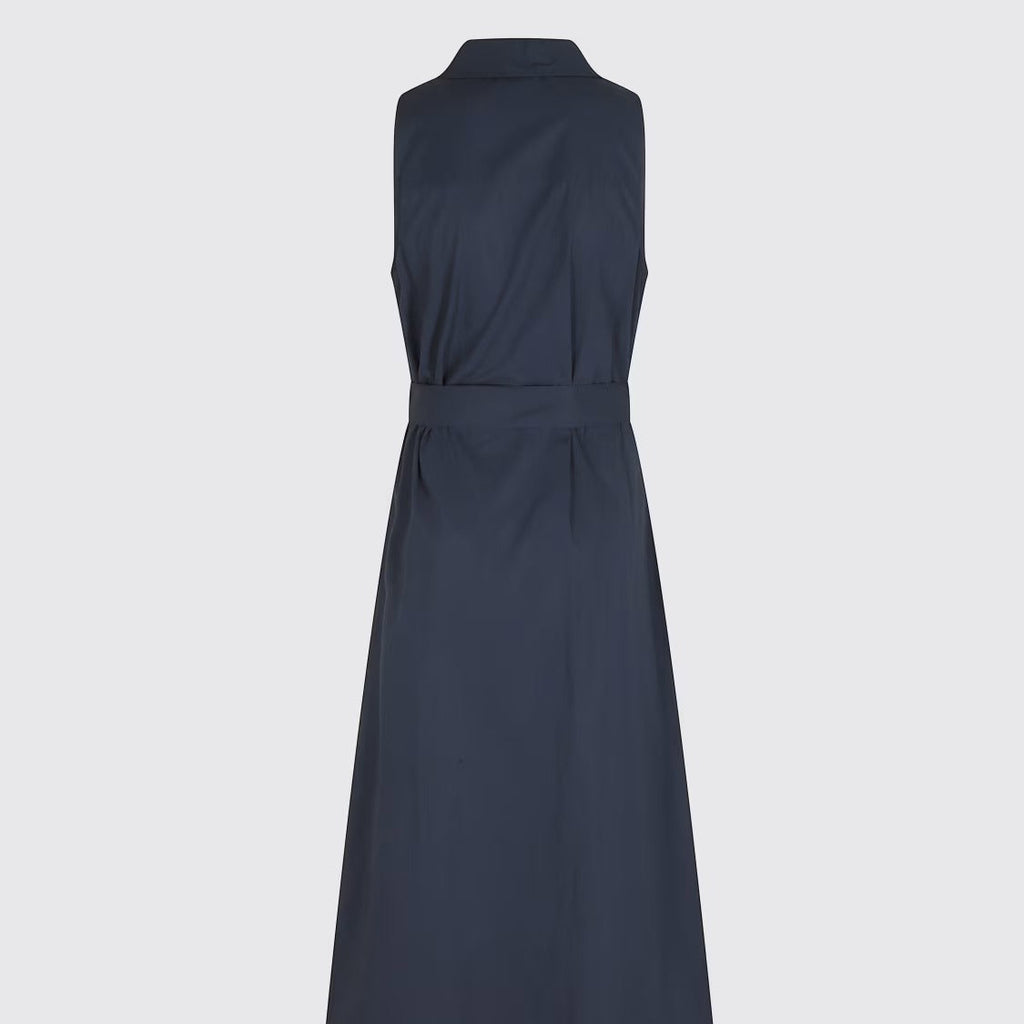Sleeveless belted maxi dress